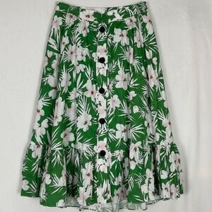 Pari Passu Tropical Tiered Floral Midi Skirt Plus 18 Designer Luxury Vacation